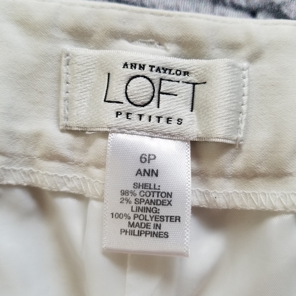 LOFT Ann Taylor Petites White Ann Capris Sz 6P - Picture 4 of 7